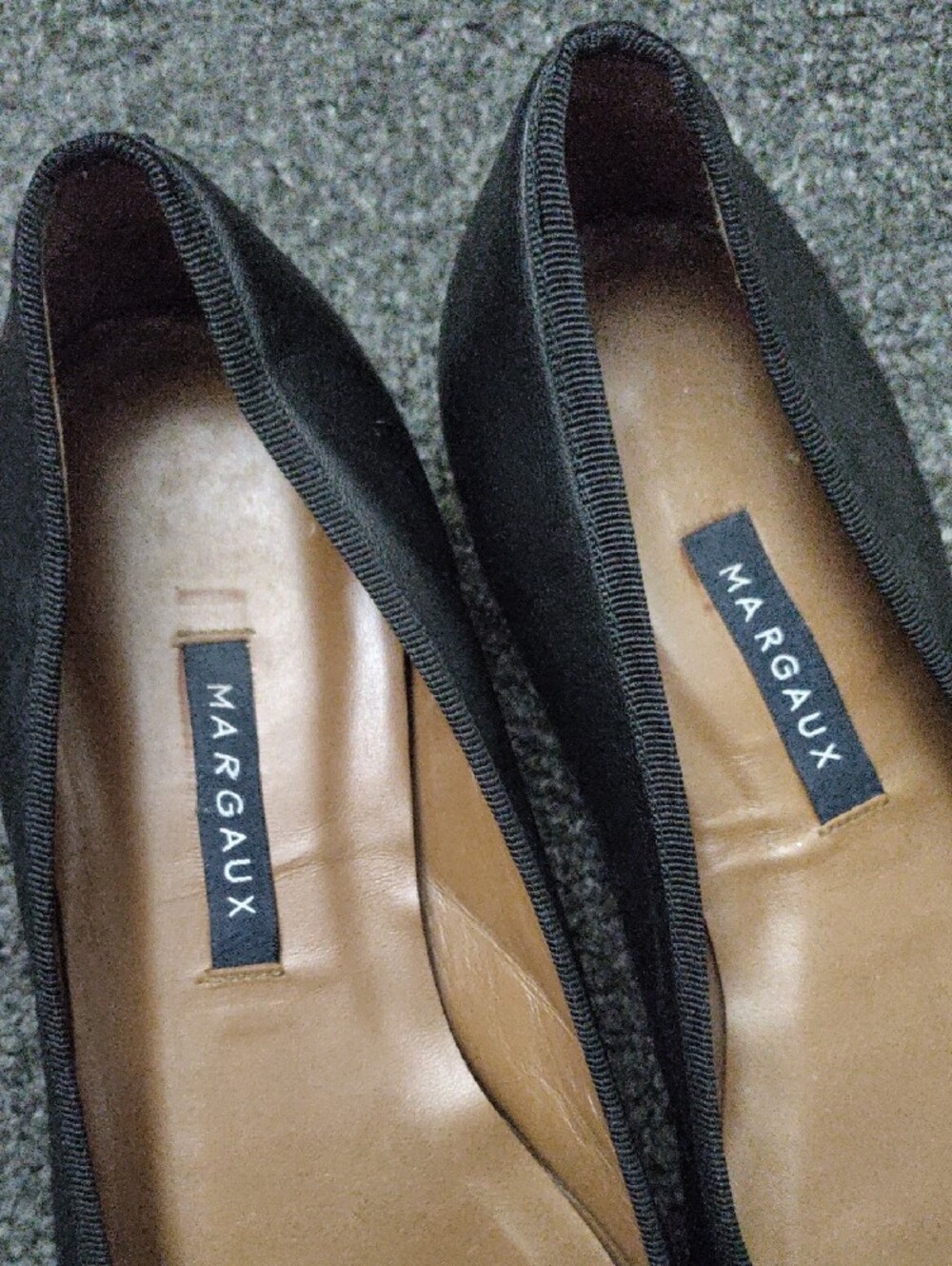 Margaux Black Pointed Toe Leather Ballet Flats with Bow - Picture 5 of 10